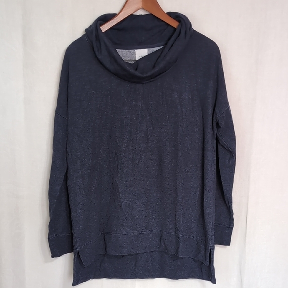 Alfani Intimates Navy Blue Funnel Neck Long Sleeve Lounge Sweatshirt Size Medium - Picture 1 of 5